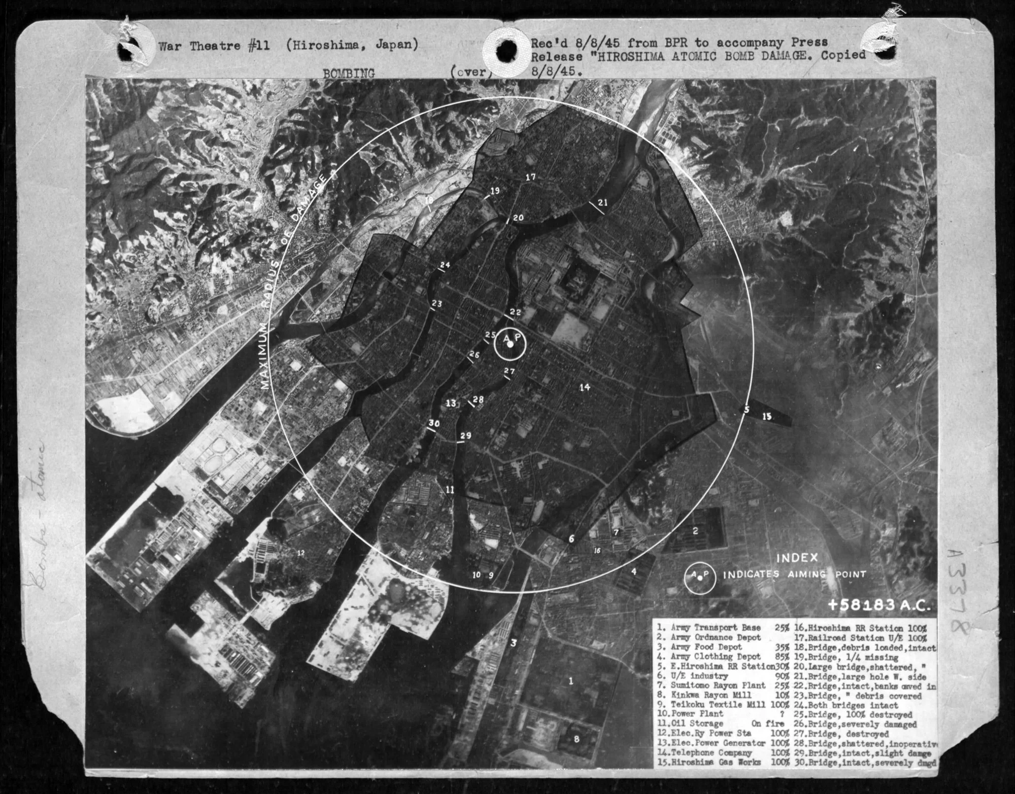 Aerial view of the Aiming Point for the Enola Gay.