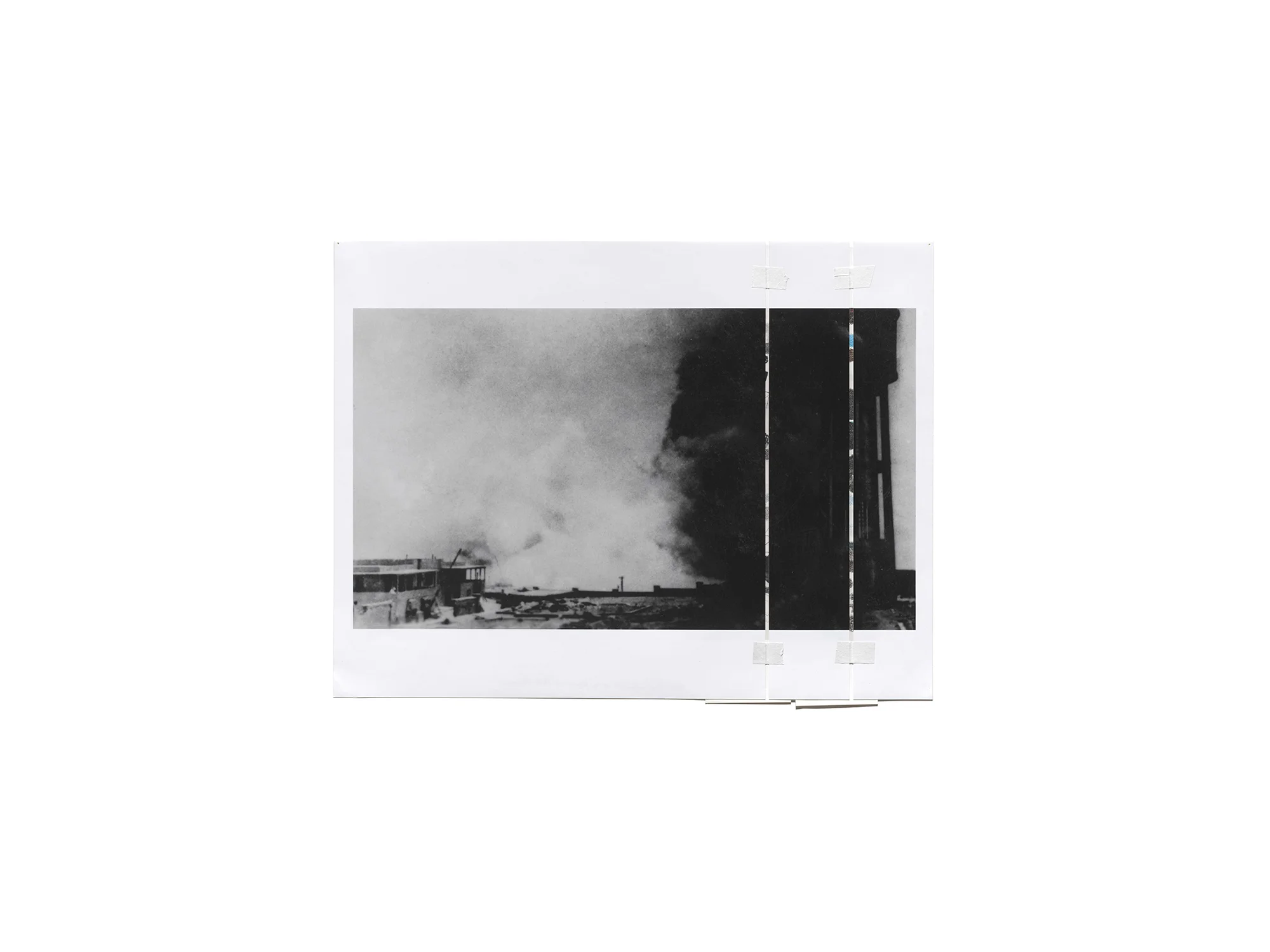 Denise Green Bombardment of the Wharf at Piraeus (Variant) , 2016 one photograph and two drawings 60.5 x 74cm ARTIST BIO