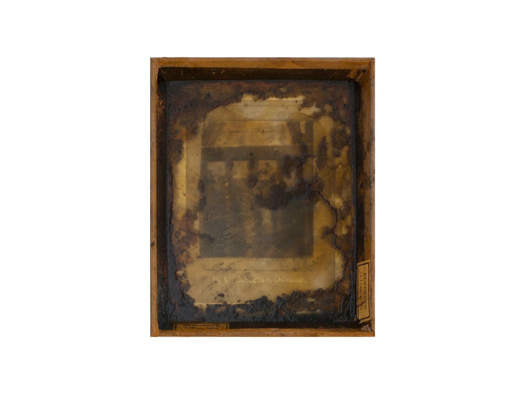 Bernard Sachs Subiectum Chimicum , 2016 mixed media on photo on framed card 25.5 x 21cm ARTIST BIO