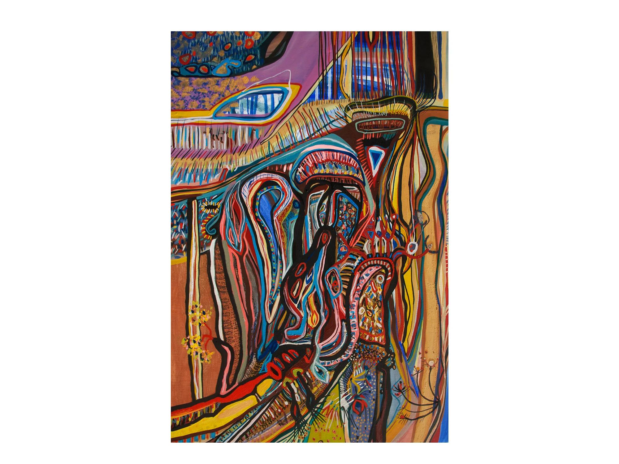 Mary Barton Living on the Streets, Where People Actually Meet and Greet , 2016 oil and pigments on linen 71 × 107 cm ARTIST BIO