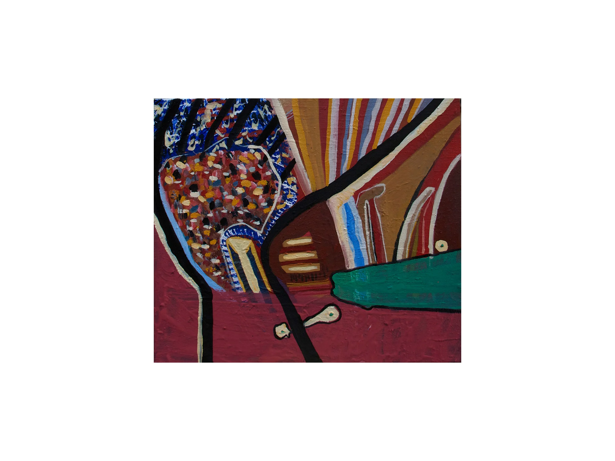Mary Barton Rajasthani Chai Noons , 2017 oil pigment, dyes and sand on linen 41 × 35cm ARTIST BIO