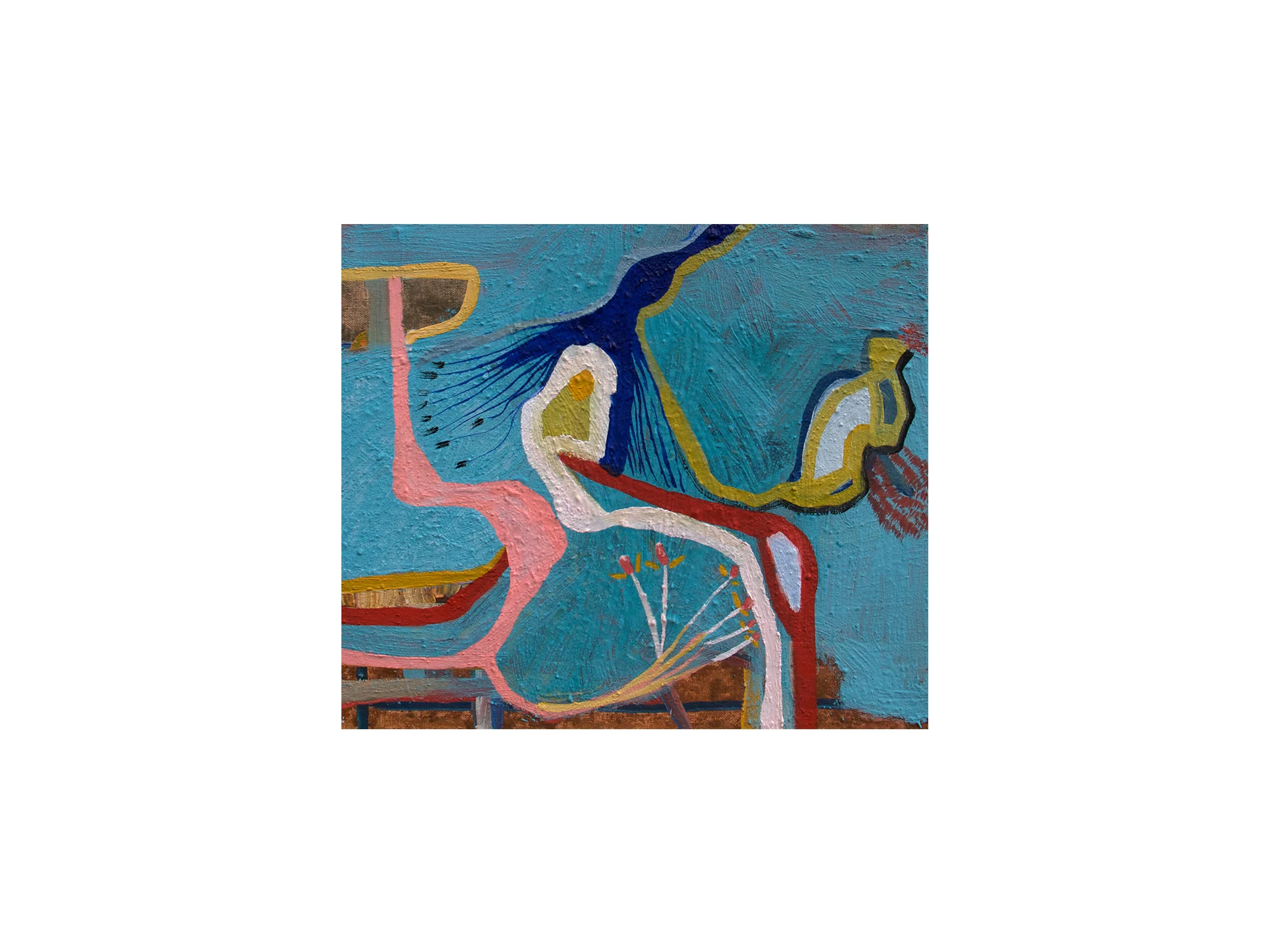 Mary Barton RSI Blue Elbow , 2017 oil, pigment, dyes with sand on linen 35.5 × 30cm ARTIST BIO