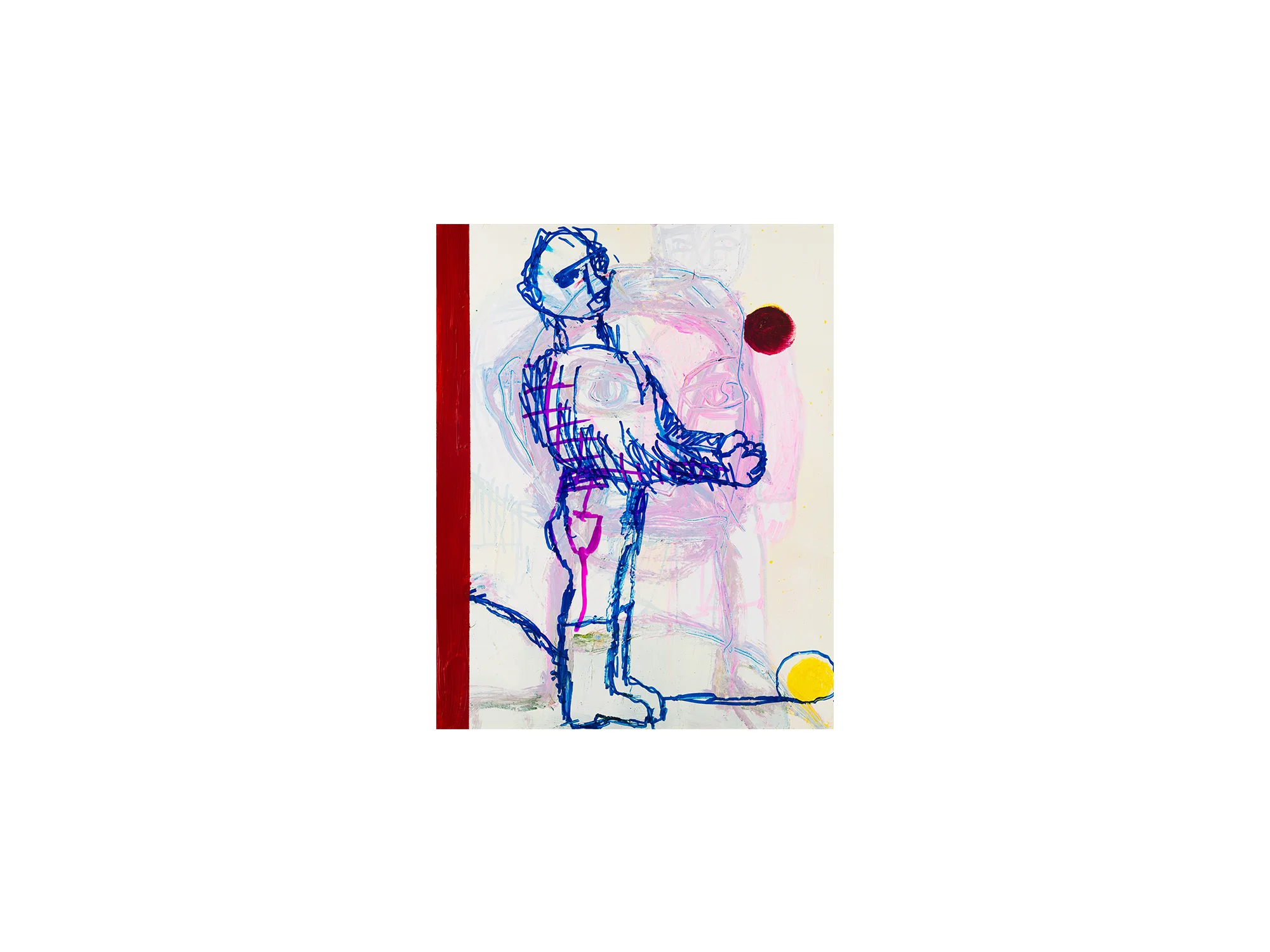 Untitled , 2017 oil, acrylic, automotive paint, permanent marker, varnish, pastel, shellac and graphite on wood 27.9 x 35.6cm ARTIST BIO