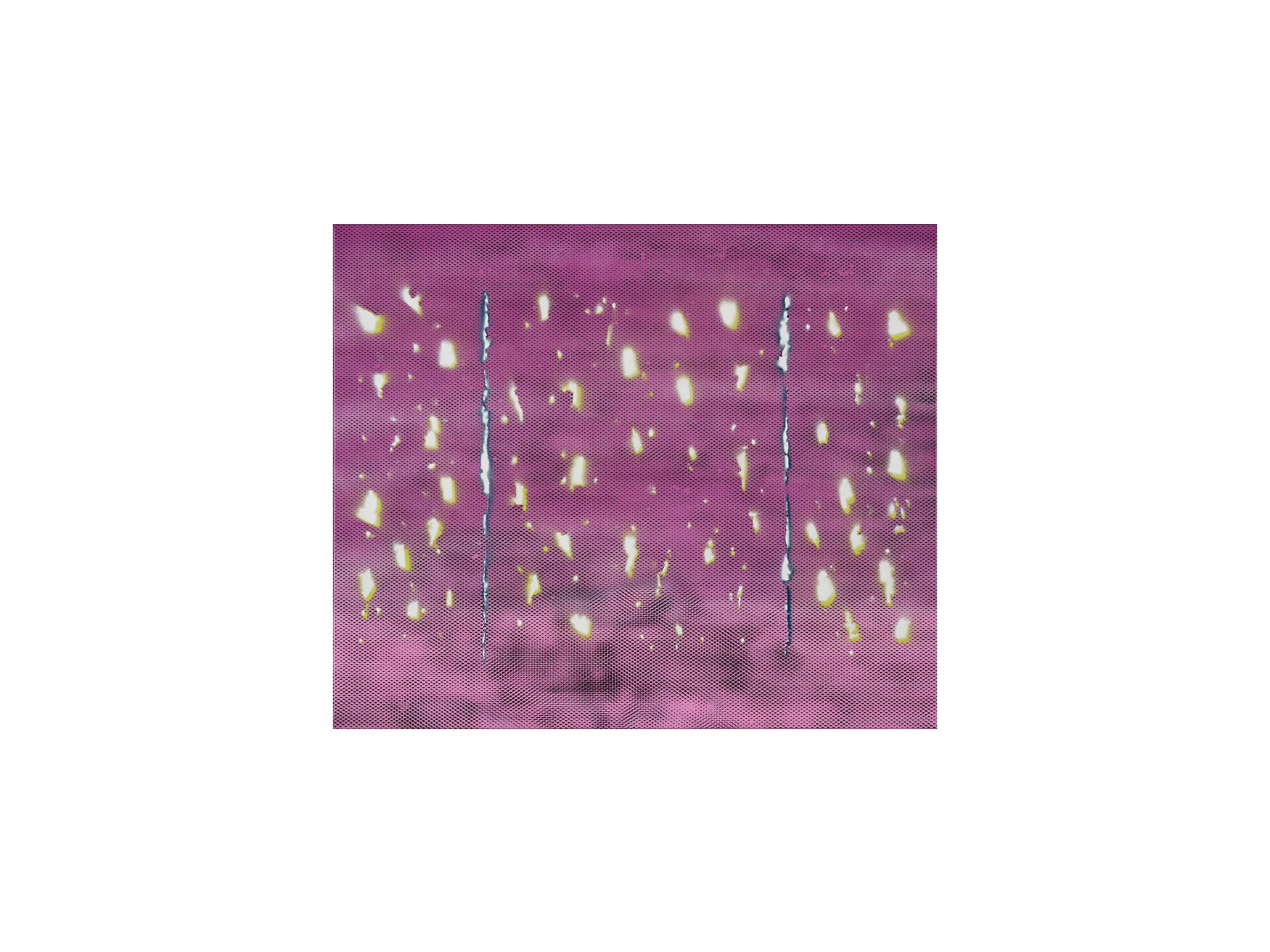 Steven Asquith Pink_2 Rips & Puncture Marks , 2017 spray acrylic on canvas 76 x 92cm ARTIST BIO