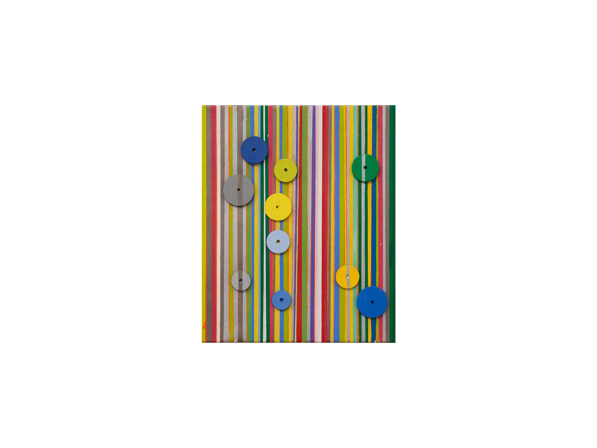 Melinda Harper Untitled XV, 2007 oil on canvas with wooden disks 31 x 25 cm ARTIST BIO