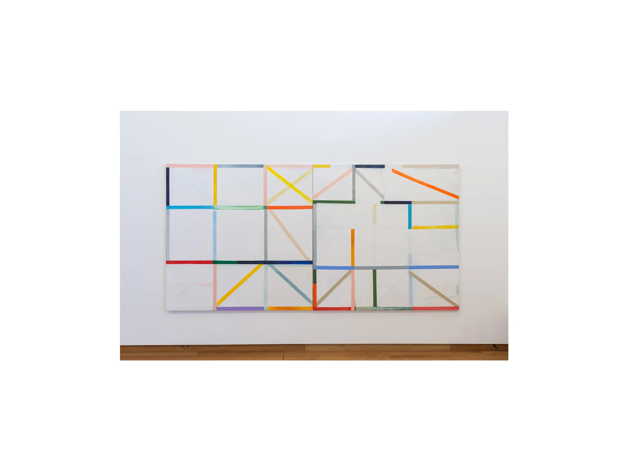 Antonia Sellbach Modular Wall Piece 32 , 2016 acrylic polymer on linen 1.5 m x 3m