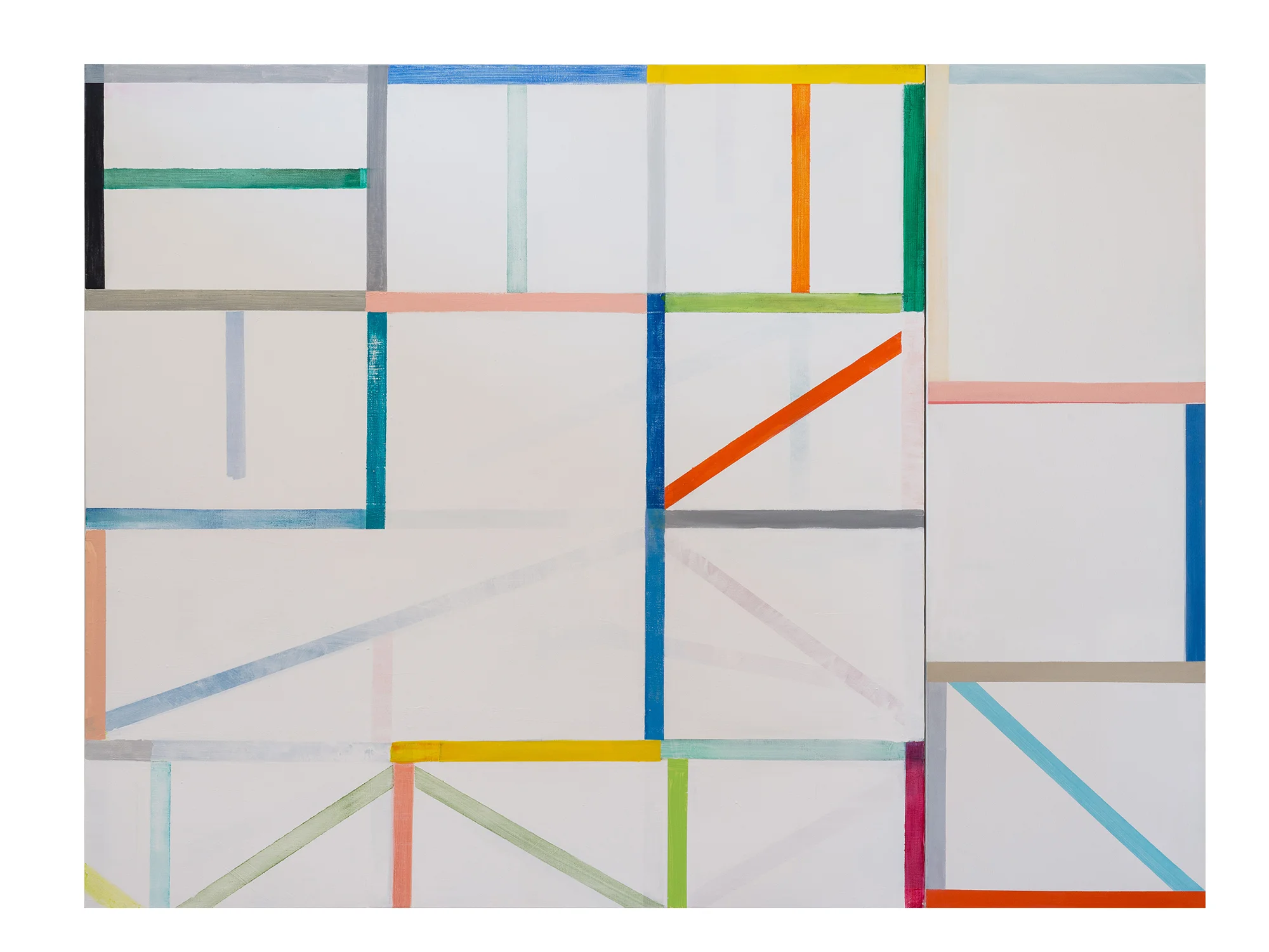 Antonia Sellbach Modular Wall Piece 33 (2 parts) , 2016 acrylic polymer on linen 150 x 200cm