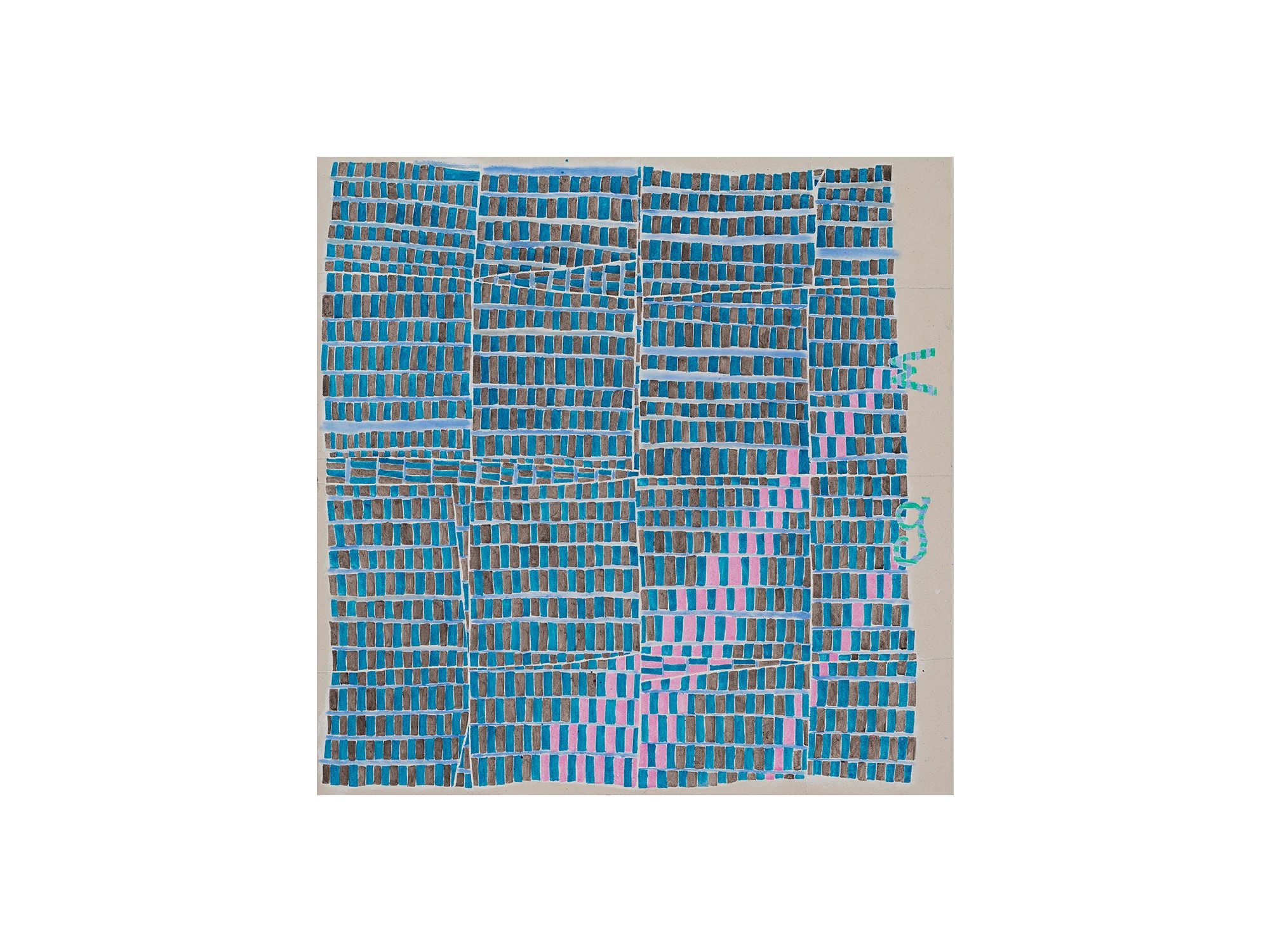 Martin George Pink Flare MG , 2017 acrylic and embroidery on canvas 100 x 100cm ARTIST BIO