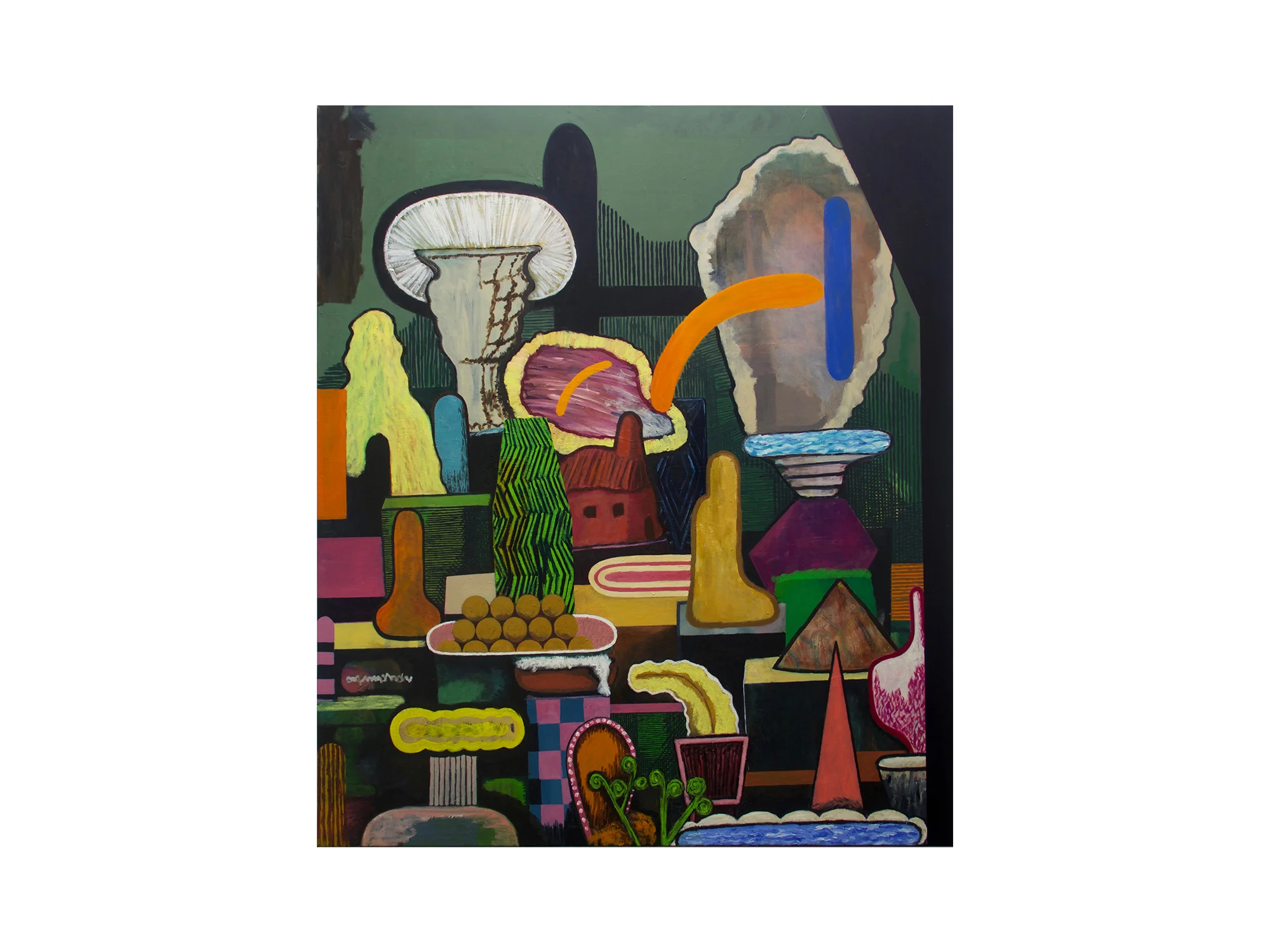 Neil Keith Baker Some Things I brought With Me, Some Things I Found Here , 2018 oil on linen 140 x 120cm ARTIST BIO