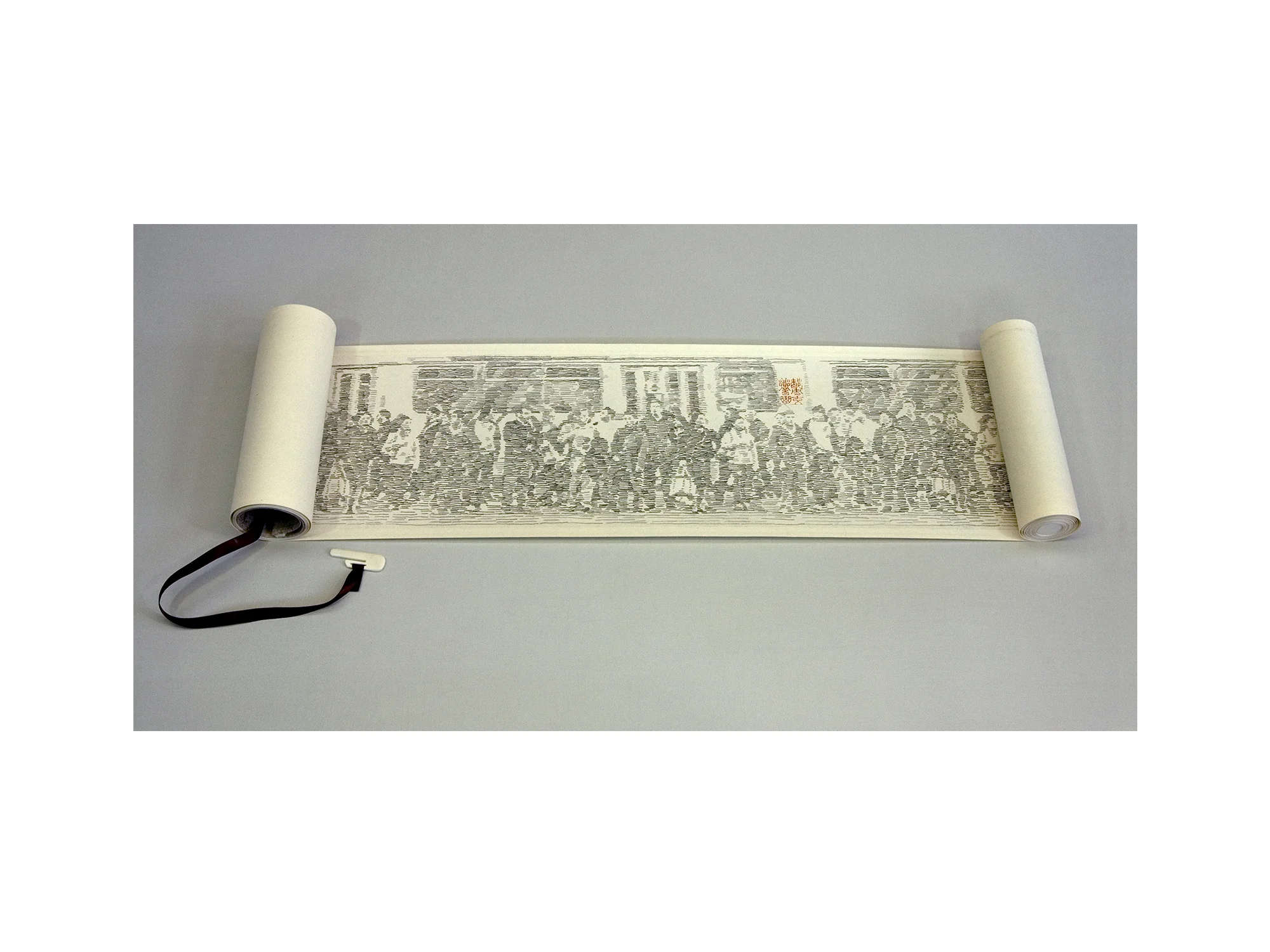 Pei Pei He Eastern to Western Perspective , 2016-2017 pencil on rice-paper on scroll 19 x 500cm