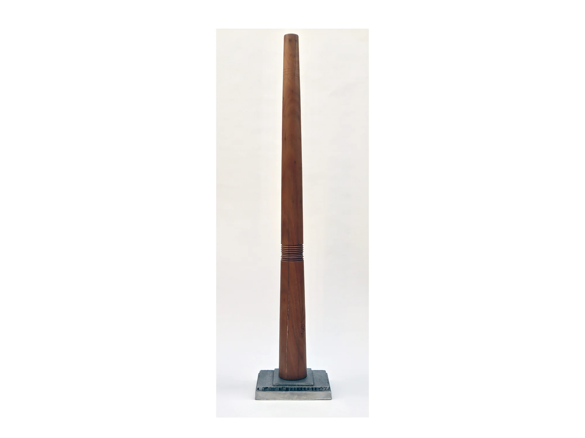 Jo Wilson Rotational #1 , 2018 tallowwood, aluminium and wax 180 x 37 x 25cm
