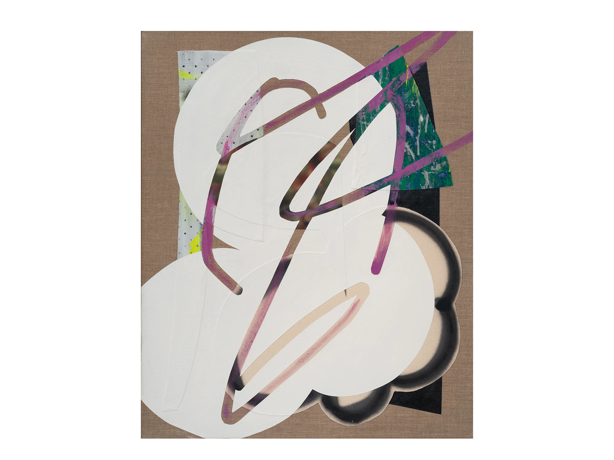 Marc Freeman Cloudbuster #4 , 2018 canvas, acrylic, enamel and digital-print on linen 80 x 65.5cm ARTIST BIO