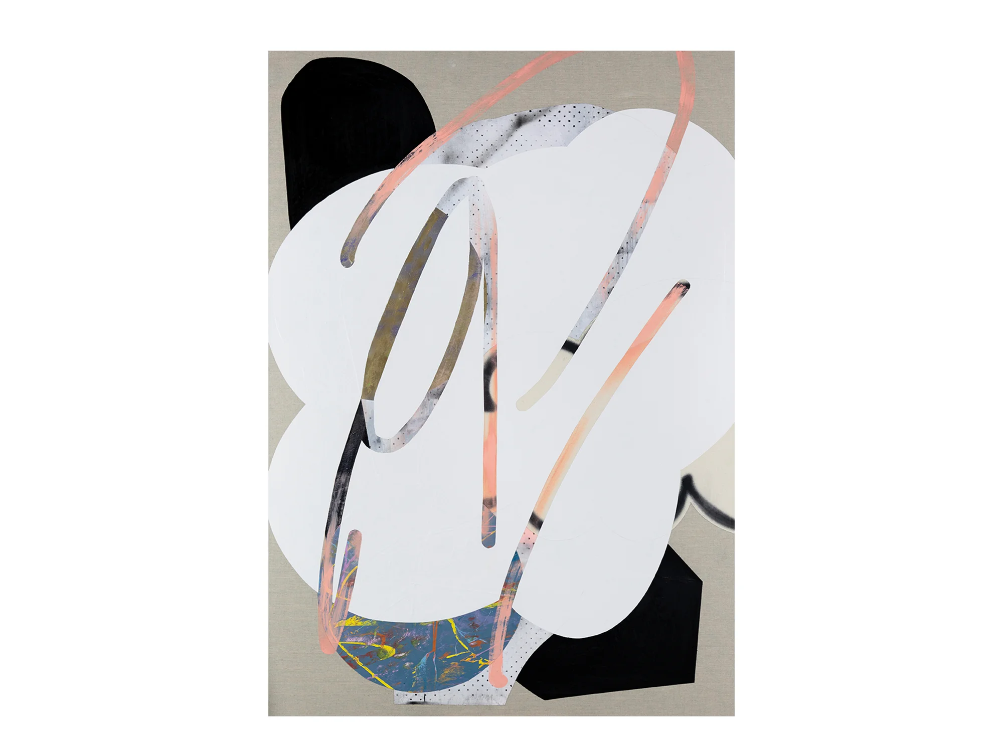 Marc Freeman Cloudbuster #21 , 2018 canvas, acrylic, enamel and digital-print on linen 170 x 120cm ARTIST BIO