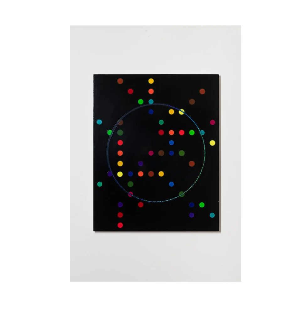 Merric Brettle Phosphene 1 , 2019 automotive paint on mdf 73 x 92 cm