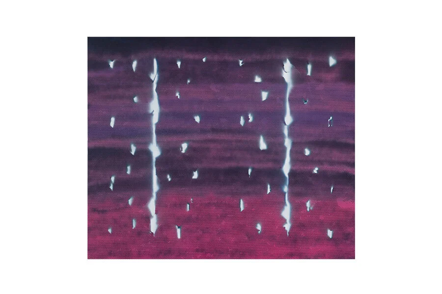 Steven Asquith Smog & Dusk , 2019 spray acrylic on linen 100 x 120 cm ARTIST BIO