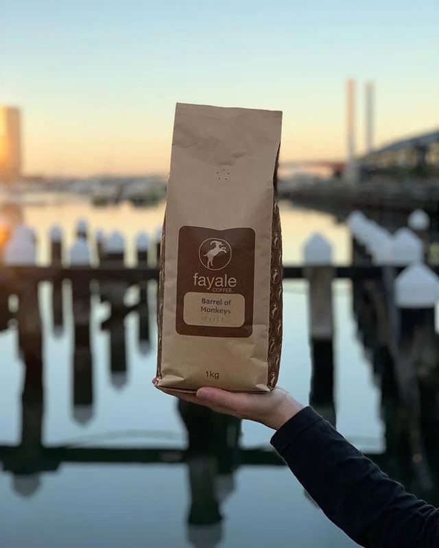 BARREL OF MONKEYS @fayalecoffee we love our coffee as much as our customers! .
.
.
.
.
#coffee #coffeecart #coffeefoodtruck #advertising #sunset #corporateevents #melbourneevents #foodie #foodporn #victoria #love #melbourne #melbourneevents #melbourn