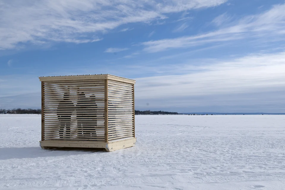  Ice Hut ("Slat Hut" – an architectural installation for Kennedy Gallery exhibition: "Ice Follies" Winter 2010 