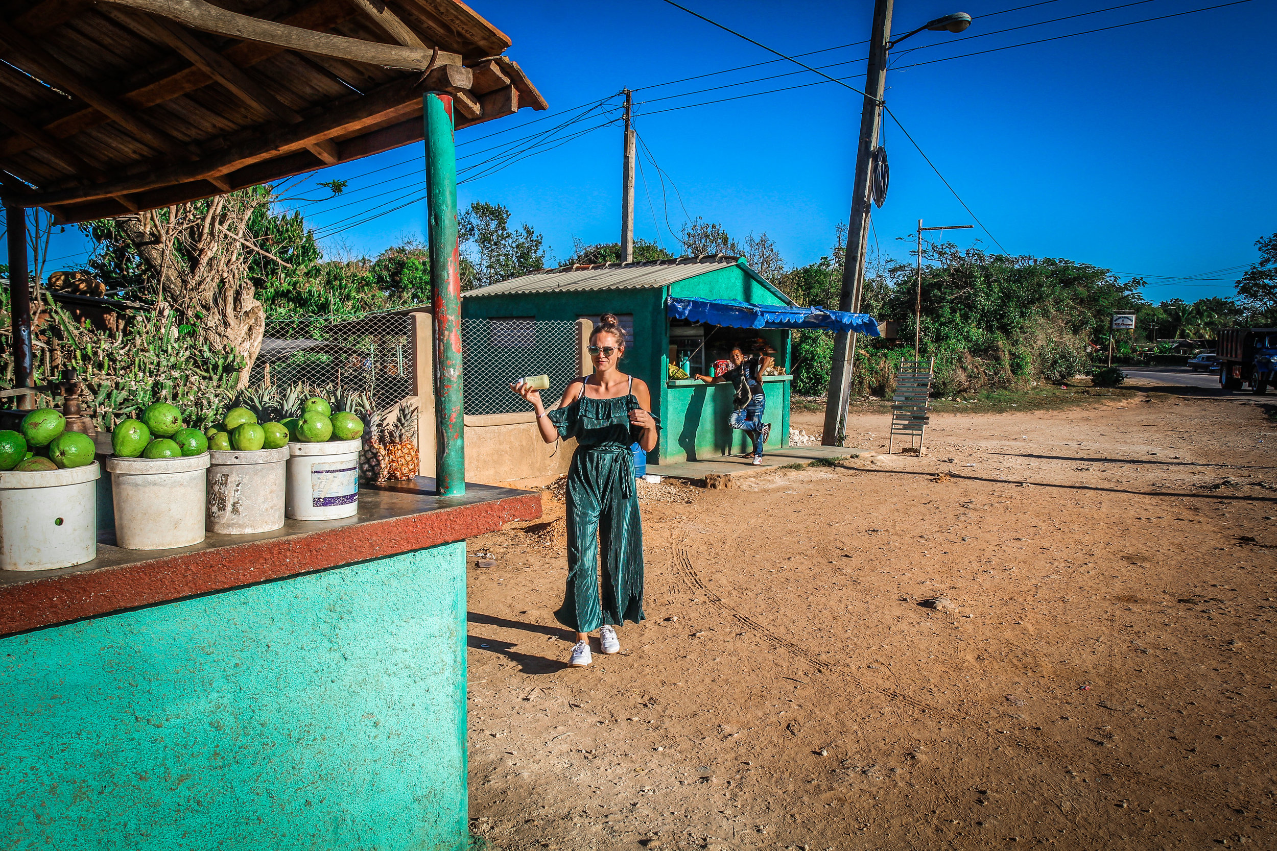 Onderweg naar Trinidad cuba - Vers fruit kopen langs de weg