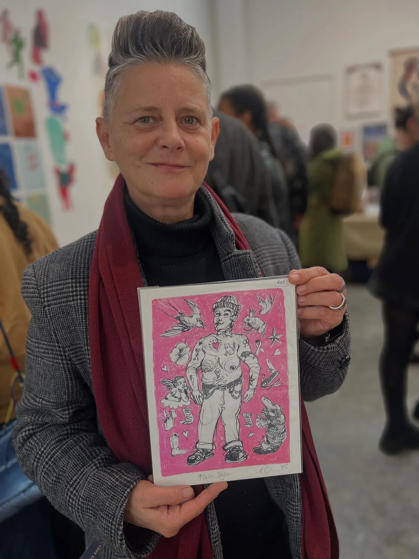 Butch lesbians are go! 

Fabulous customers at @queeriosities_ 

Thank you everyone who visited my stall. 

#QueerArtists #ButchDykes #FlashDyke