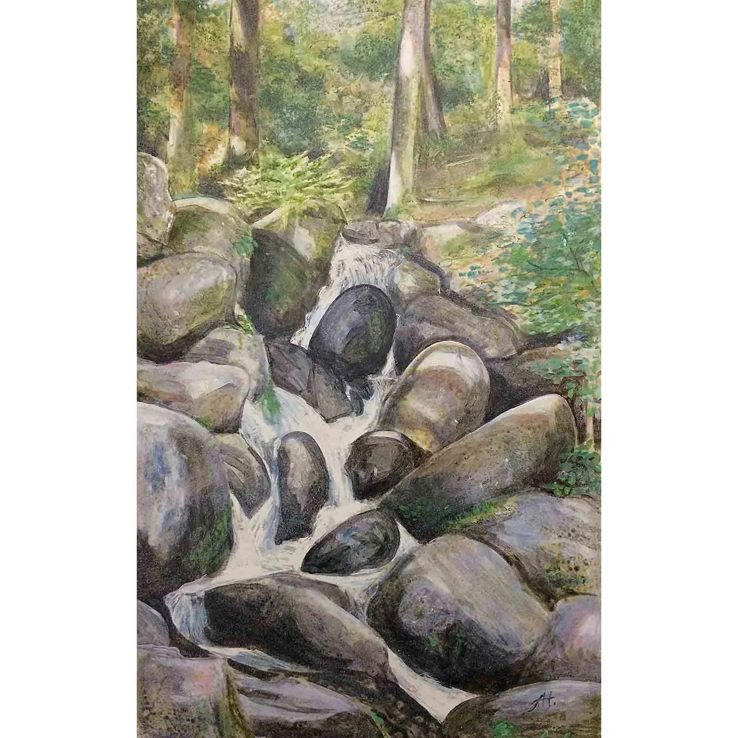 Becky Falls - mixed media