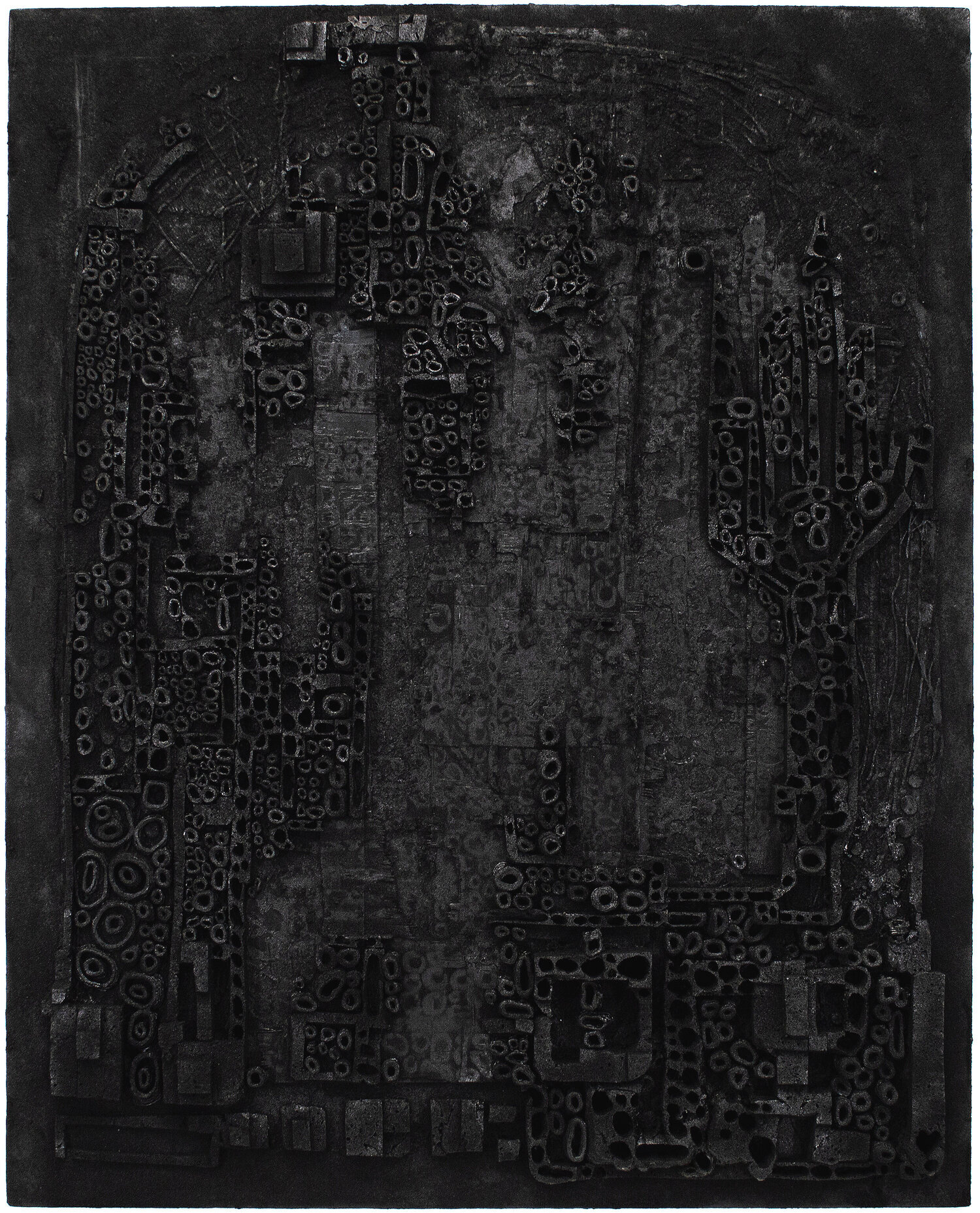  Black Cathedral - Mixed media on canvas. 60 x 48 inches 