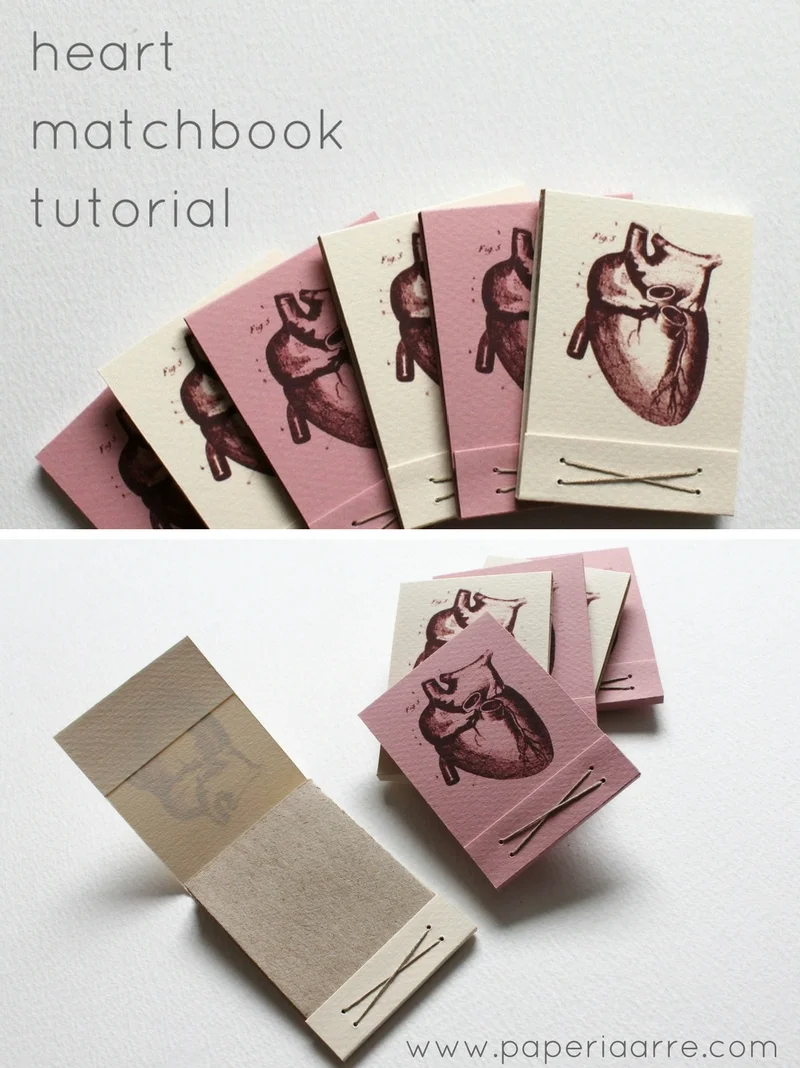 DIY: heart matchbook tutorial + free printable / www.paperiaarre.com