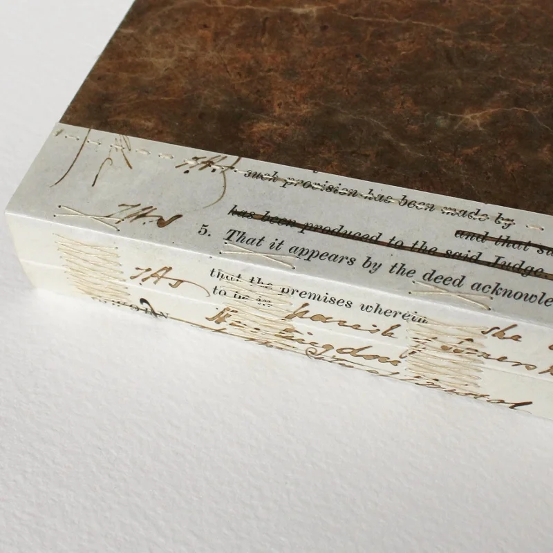 long stitch notebook with antique vellum document spine, handmade by Kaija Rantakari, 2017 / www.paperiaarre.com