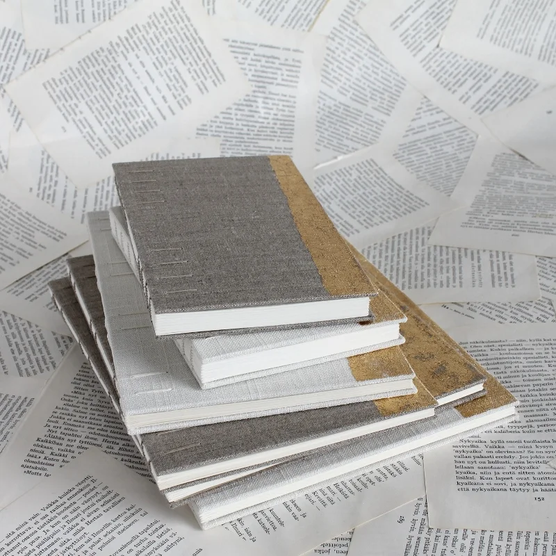 gilt linen journals by Kaija Rantakari / www.paperiaarre.com