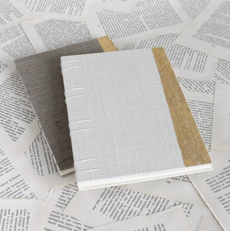gilt linen journals by Kaija Rantakari / www.paperiaarre.com