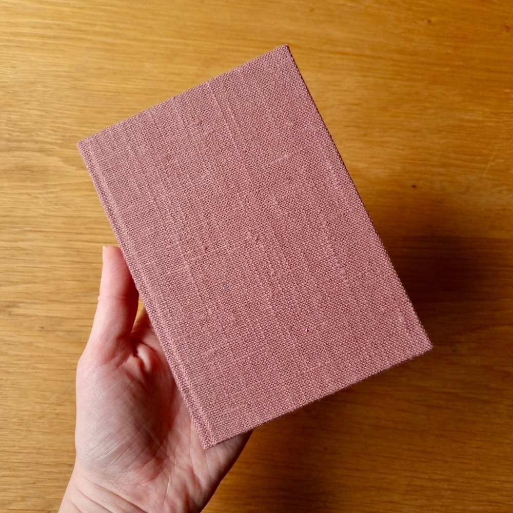 Small Hardcover Journal Notebook with Dusty Pink Linen Covers