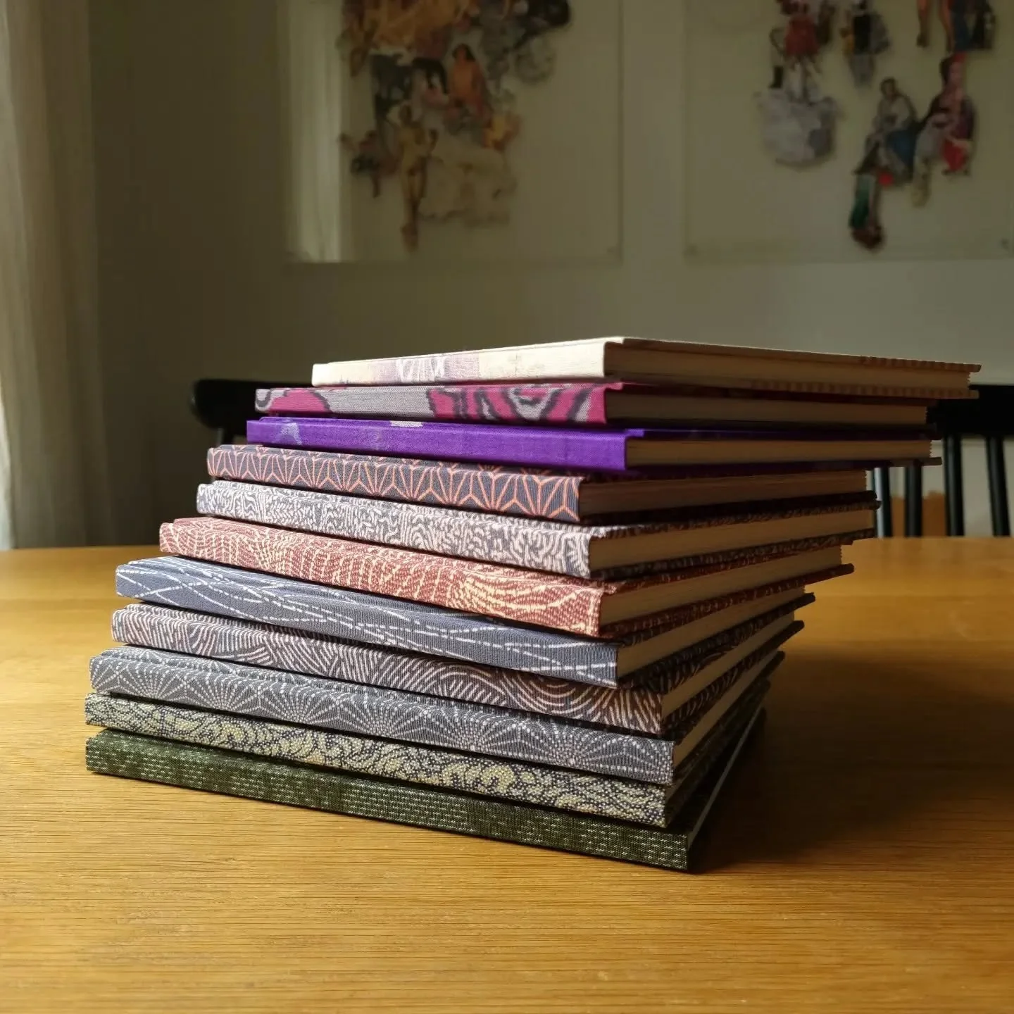 Just published my fifth poetry book, so now there's finally more time for bookbinding. I hope to have all these and more available in the Paperiaarre shop by the end of the week.