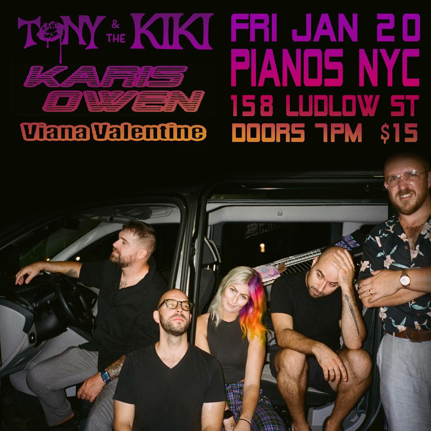 Our show at @pianosnyc is just over two weeks away! Lemme tell ya, LES is gonna be poppin&rsquo;! With our new friends @tonyandthekiki headlinin&rsquo; and our old pal @vianavalentine opening up the evening, it&rsquo;s gonna be a funky, dancey, dirty