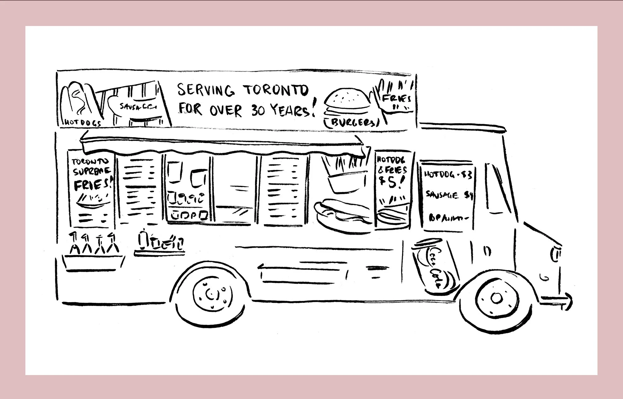 Free Colouring Page City Hall Food Truck — Natalie Czerwinski Illustration