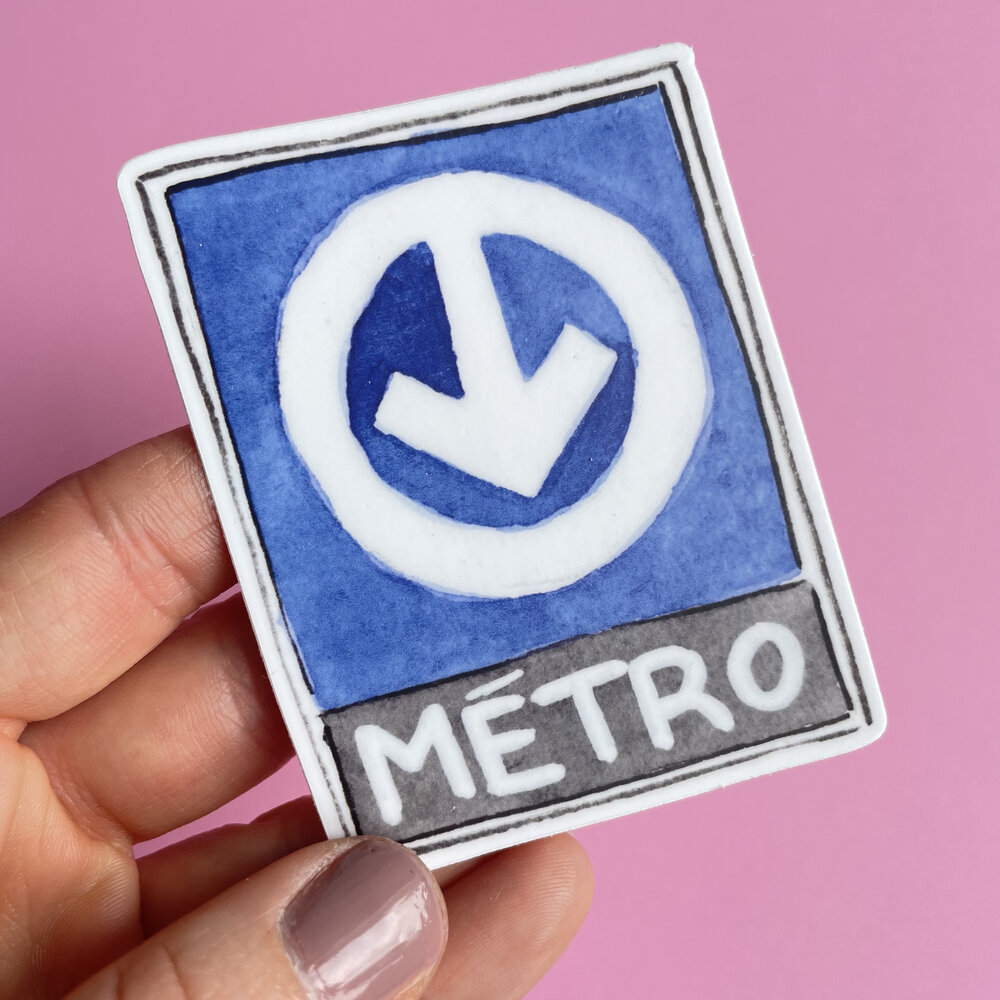 Metro Sign Sticker — Natalie Czerwinski Illustration Metro Sign Sticker — Natalie Czerwinski Illustration