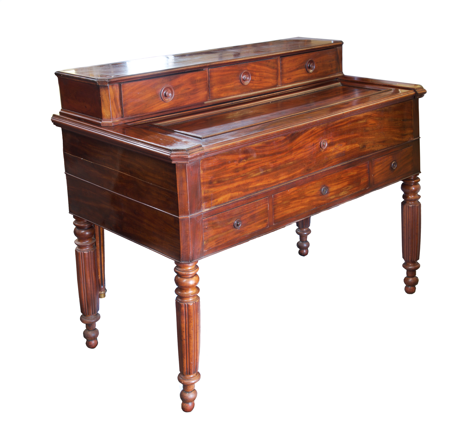 Very Nice Circa 1870 French Mahogany Pull Out Desk With Exterior