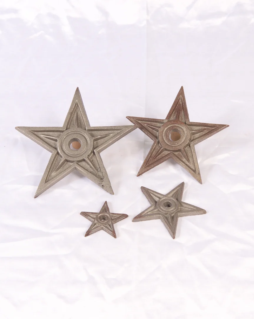 Cast iron masonary stars invarious sizes and prices.