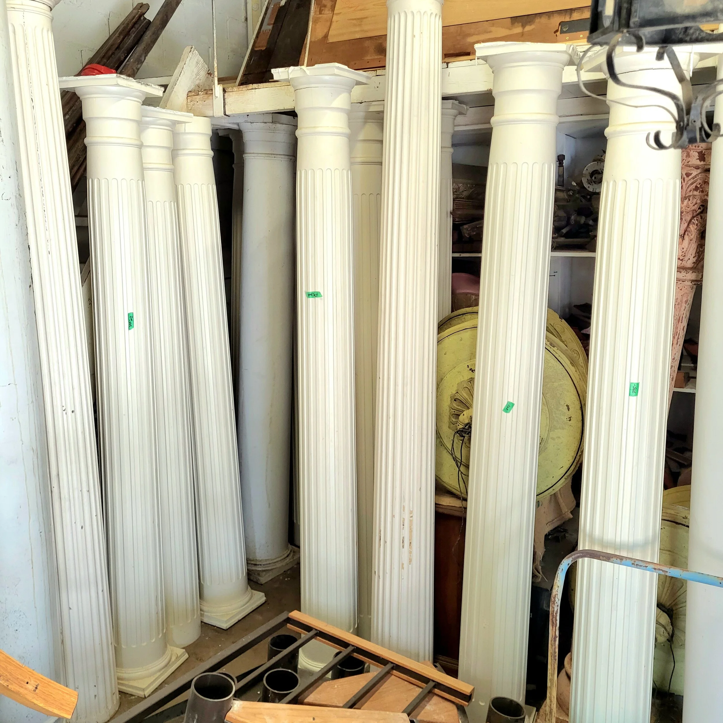 Fluted Concrete Columns w/ Capitals — Architectural Salvage
