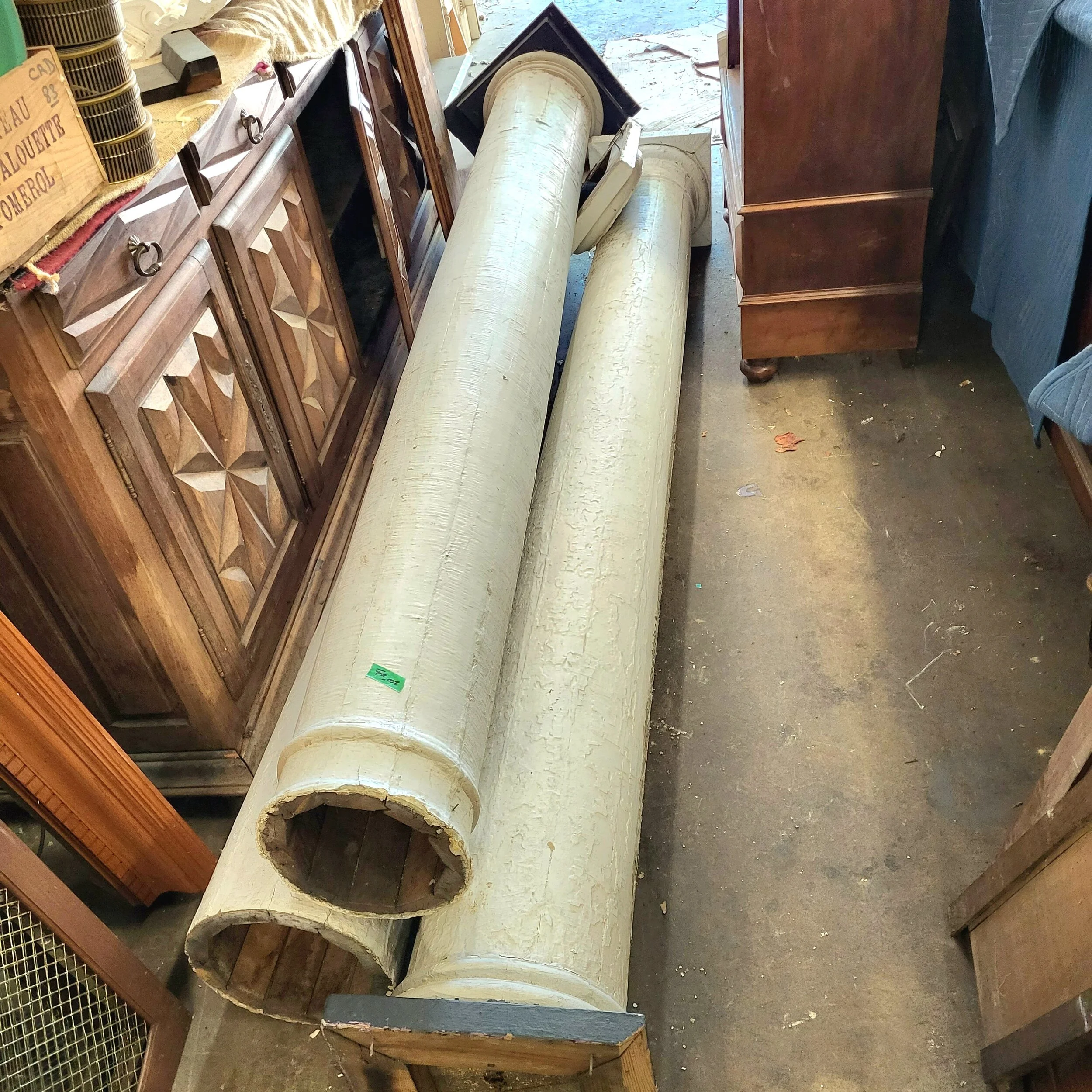 Various Height Fluted Wood Columns w/ Bases & Capitals — Architectural ...