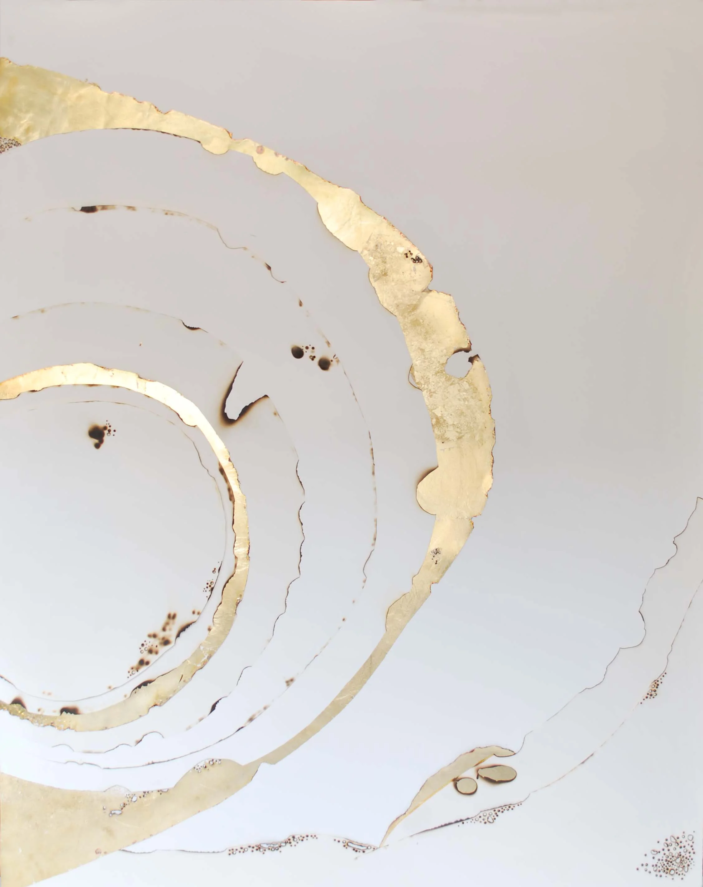 universal | 36" x 42" | paper + gold leaf + flame