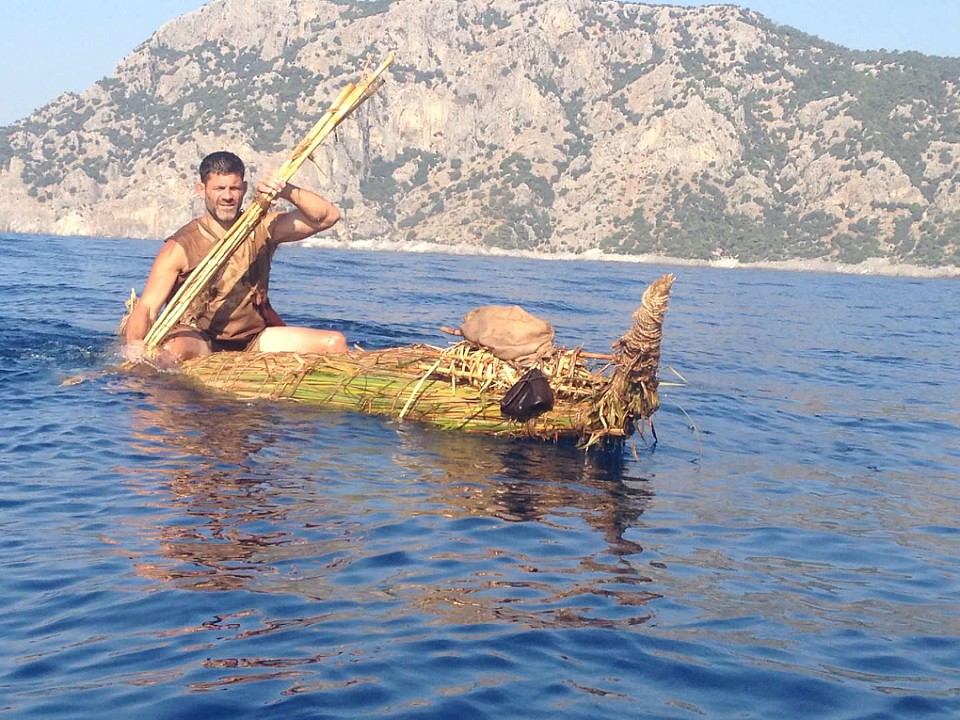 The cattail boat was a success in Turkey on The Great Human Race