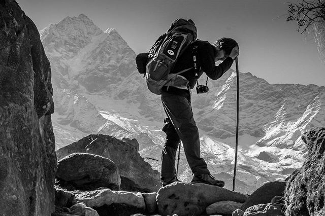 Climbing the Everest Base Camp Trail in 2011 with @dougbarden . This is one of the best trips I've ever taken and one of the hardest too! Photo credit: @dougbarden .
.
.
.
.
.
#trekking #nepal #himalayas #hiking #travel #viajar  #everestbasecamptrek 