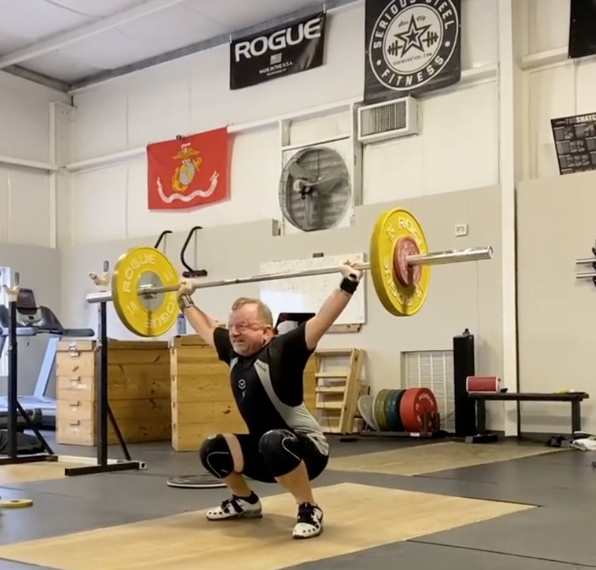 Vernon snatching 50kg.