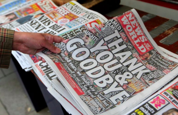 Closed: News of the World shut down over the hacking scandal Hinton oversaw