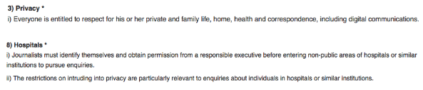 PCC code: outlawed invasions of privacy on health matters