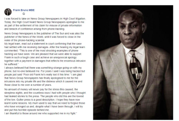Bruno: statement in full