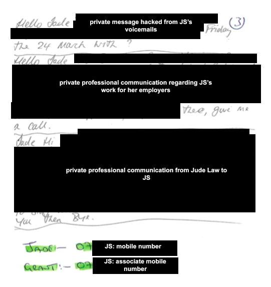 Long hand: transcript of voicemails
