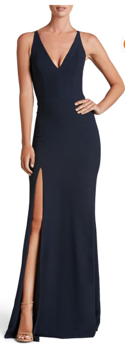 Iris Slit Crepe Gown