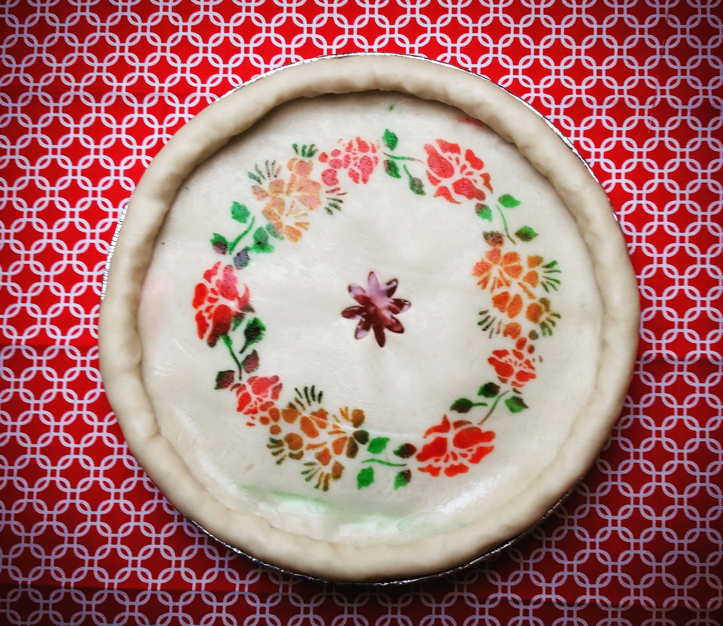 Cherry Pie with stenciling