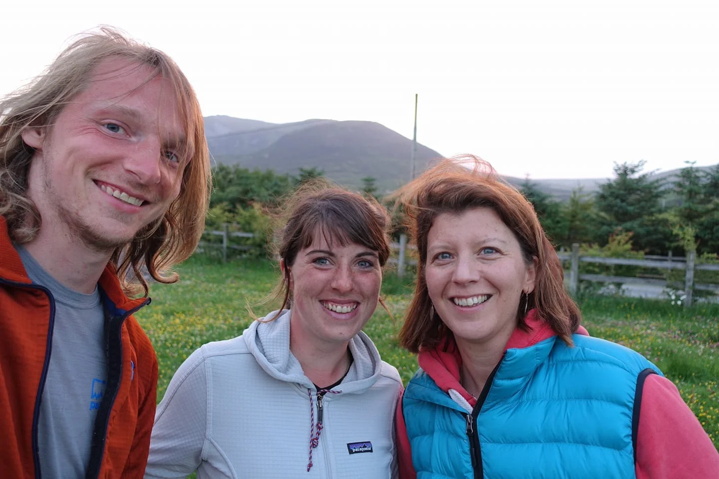 Carl, ellie and Leah at the midge free campsite!