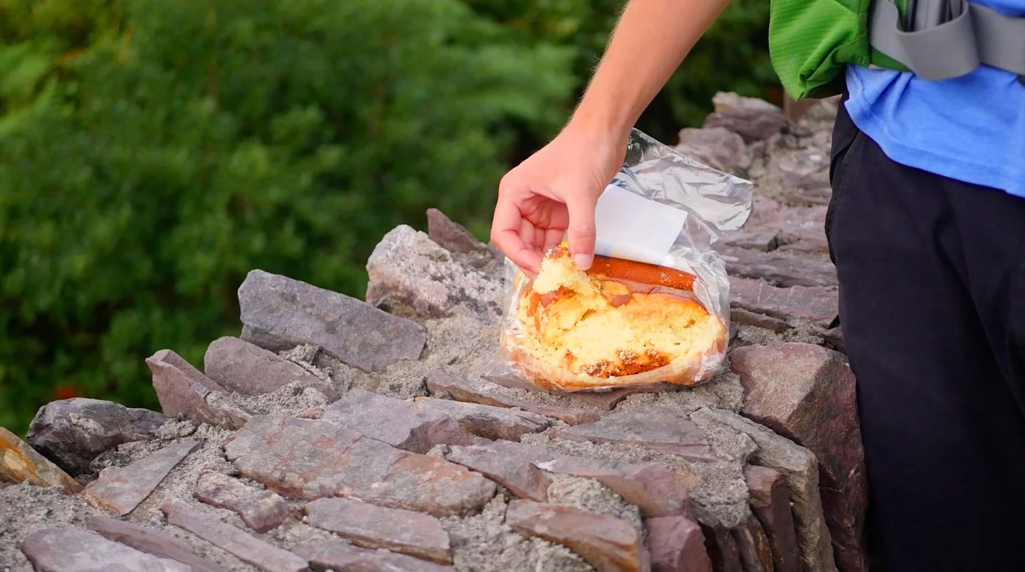 Lunch - Day 6 on the Kerry Way (a very crumbly plain Maderia cake)